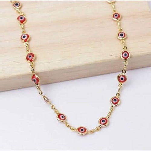 18k Gold Plated Red Evil Eye Anklet