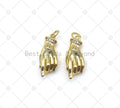 CZ Micro Pave Hand with Evil Eye Shape Pendant, 18K Gold Filled Hand Charm, Necklace Bracelet Charm Pendant,Sku#Y557