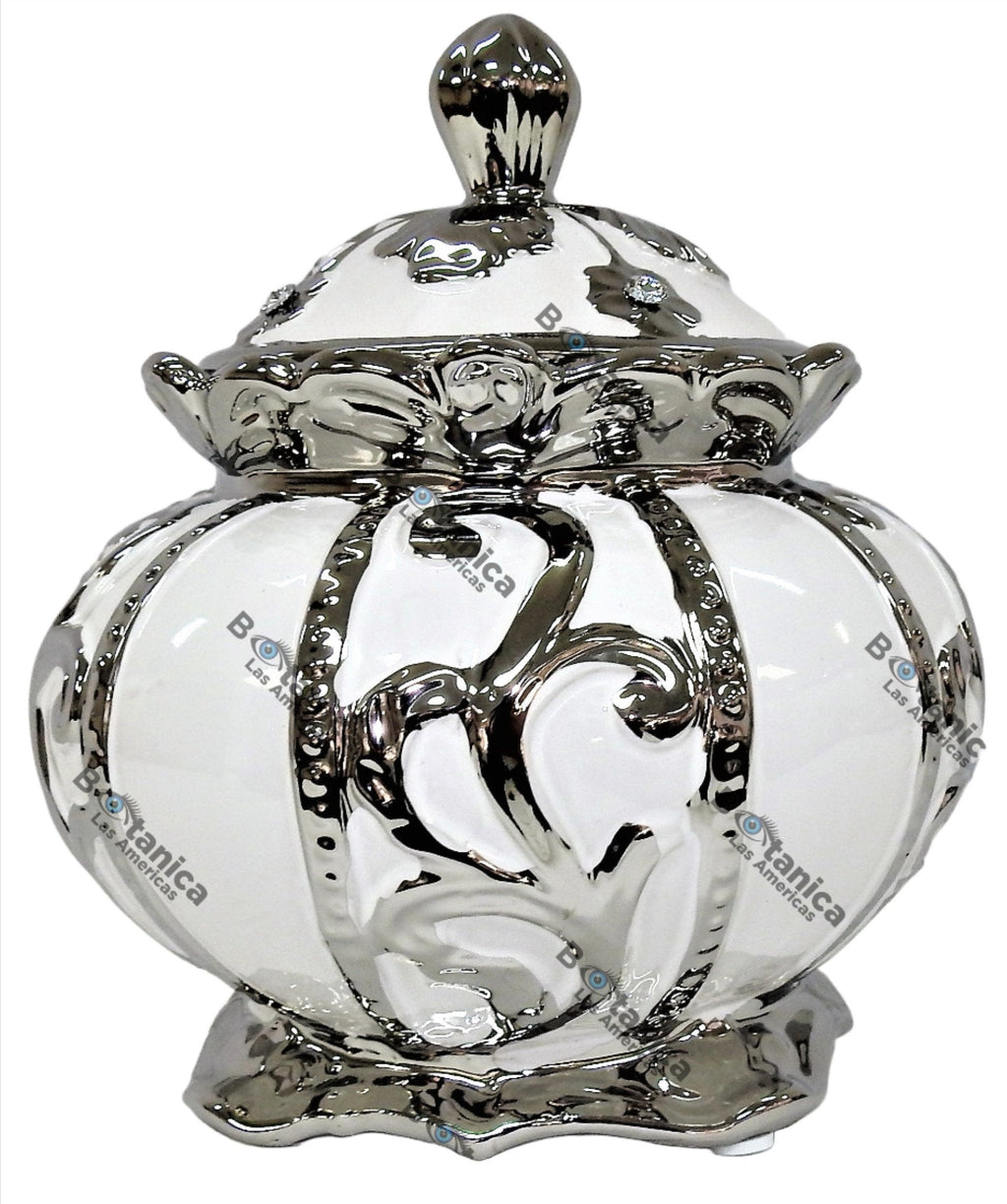SOPERA BLANCA Y SILVER ESTILO CALABAZA / WHITE AND SILVER TORTEN