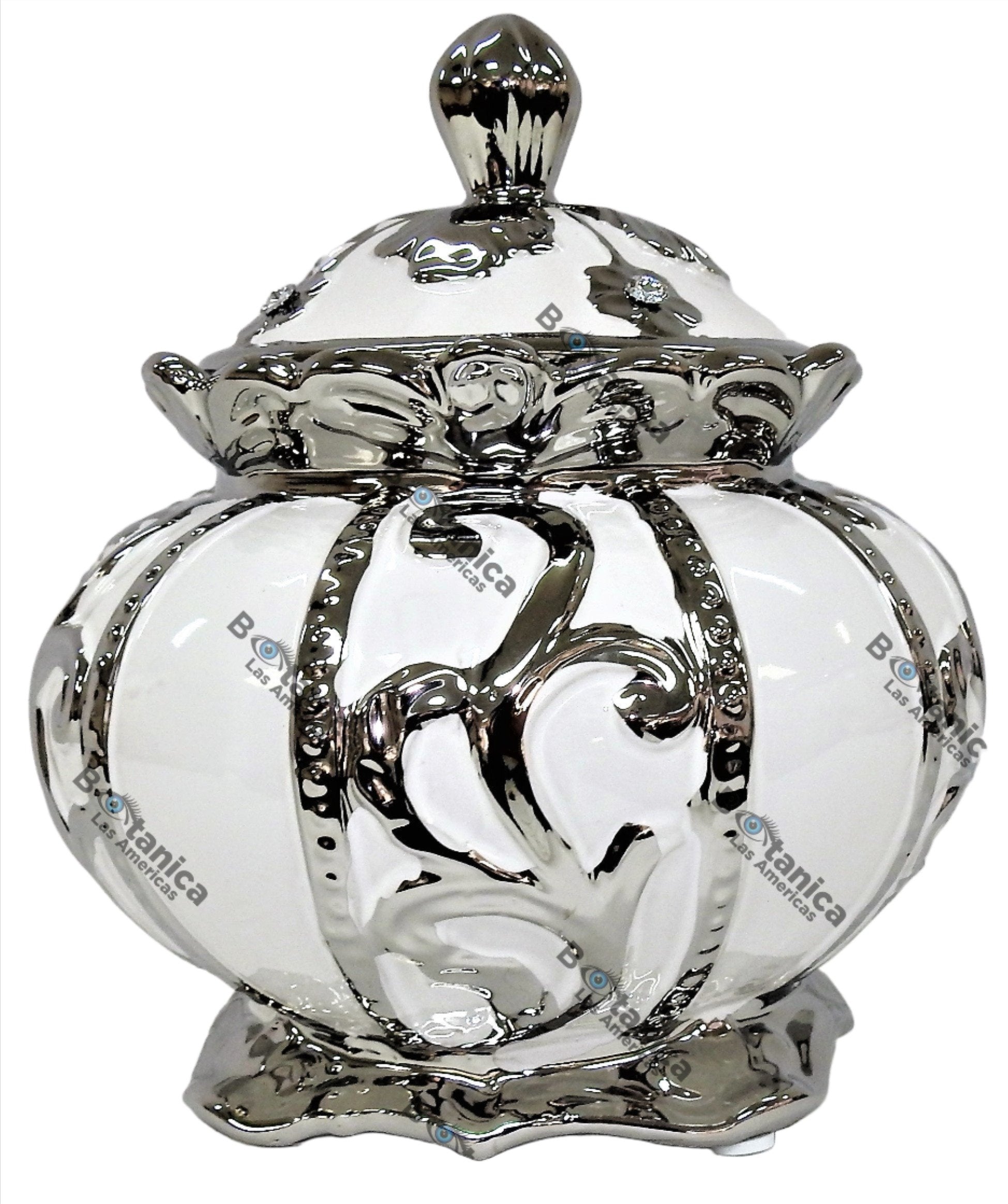 SOPERA BLANCA Y SILVER ESTILO CALABAZA / WHITE AND SILVER TORTEN