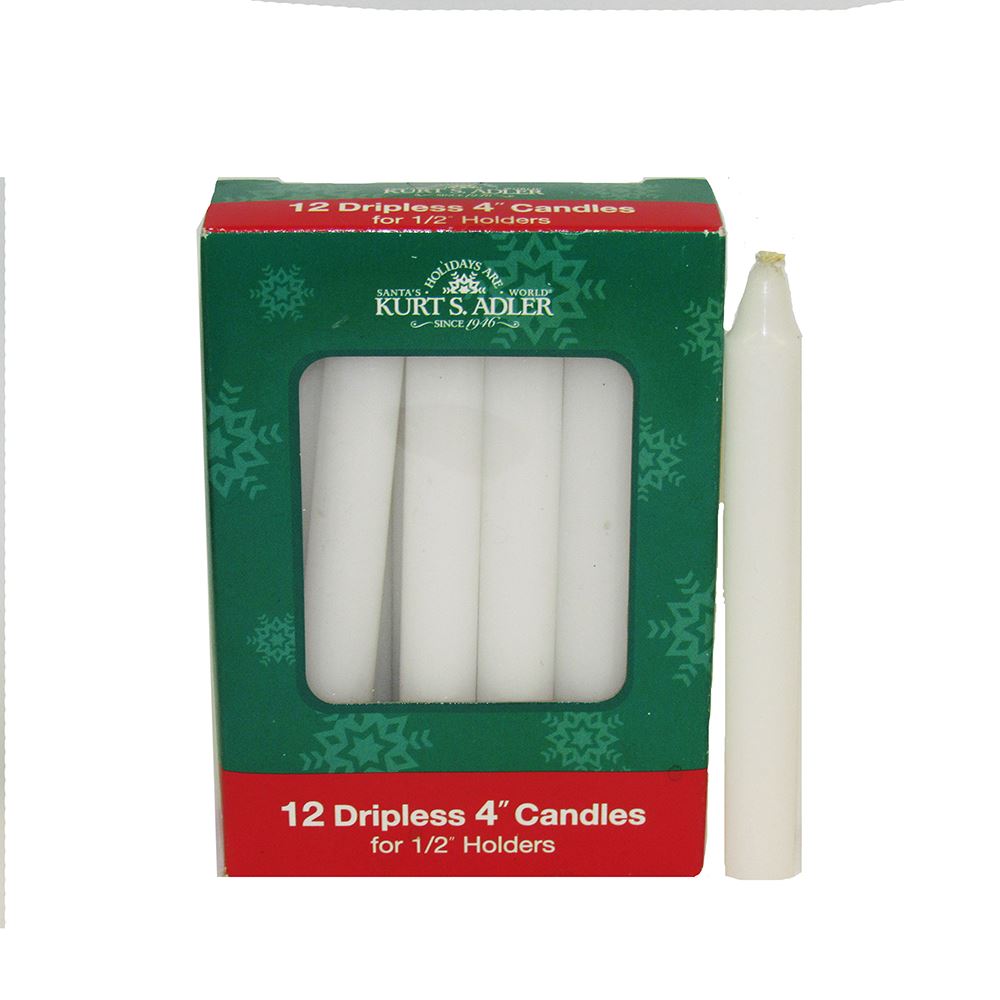 White Dripless Candle for Glockenspell Chimes - 12 Piece Box Set